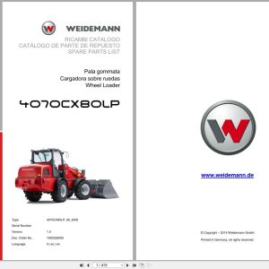 Weidemann Wheel Loader 4070CX80LP Spare Parts List 1000326050 2014 IT ES EN (1)