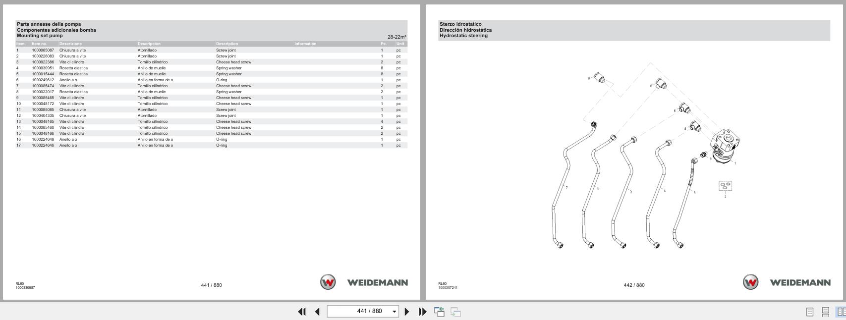 Weidemann Wheel Loader 4080 Basic Line RL60 Spare Parts Catalog 06.2025 IT ES EN (2)