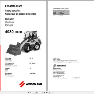 Weidemann Wheel Loader 4080 CX80 343 00 Spare Parts List 1000189289 2008 DE EN FR (1)