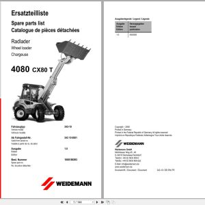 Weidemann Wheel Loader 4080 CX80T 343 10 Spare Parts List 1000189293 2008 DE EN FR (1)