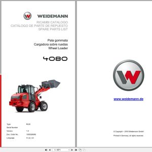 Weidemann Wheel Loader 4080 RL60 Spare Parts List 1000326085 IT ES EN (1)