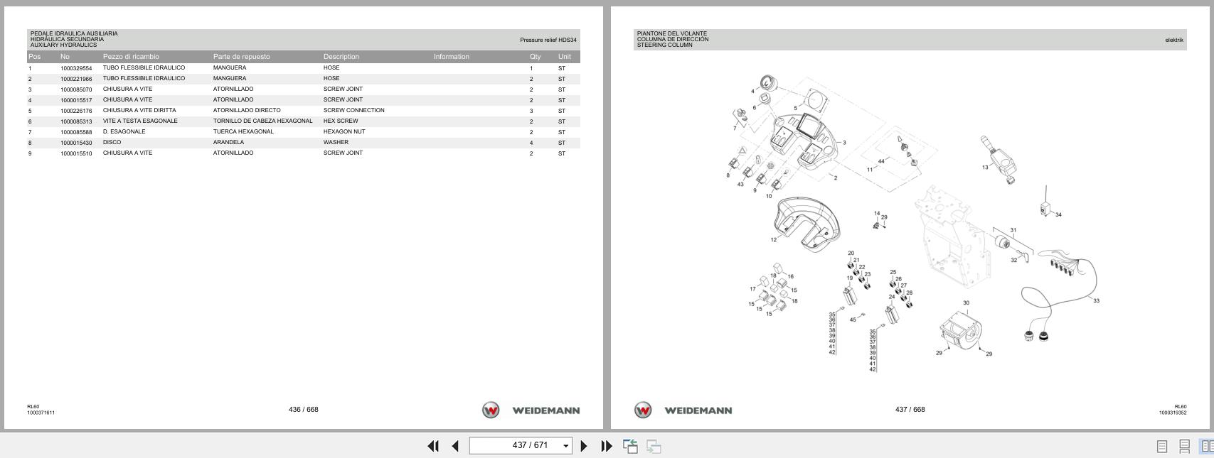 Weidemann Wheel Loader 4080 RL60 Spare Parts List 1000326085 IT ES EN (3)