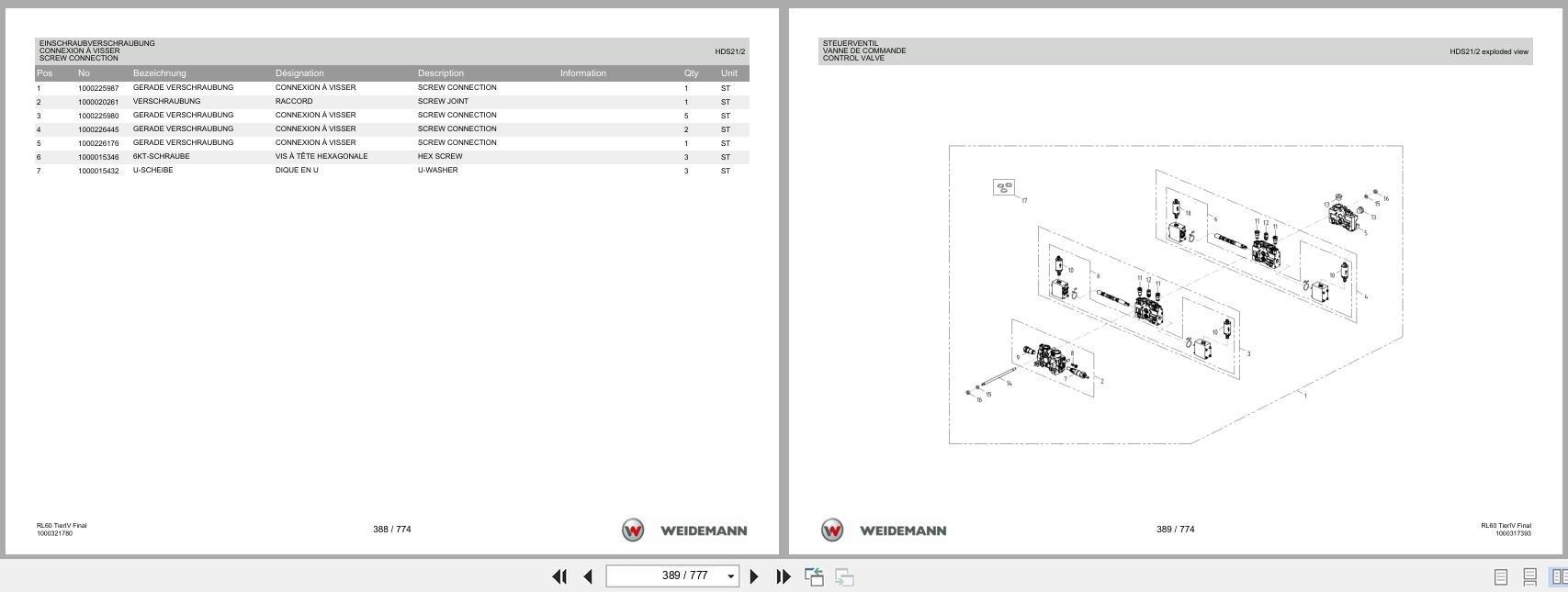 Weidemann Wheel Loader 4080 RL60 Tier IV Final Spare Parts List 1000360101 2016 DE FR EN (2)