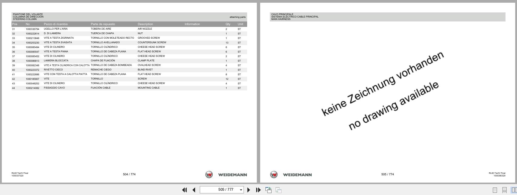 Weidemann Wheel Loader 4080 RL60 Tier IV Final Spare Parts List 1000360102 2016 IT ES EN (3)