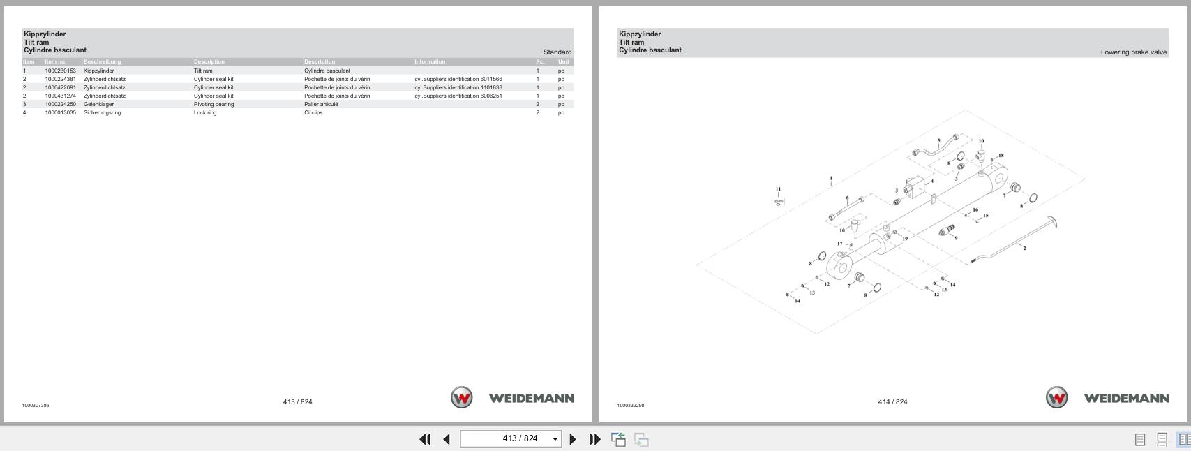 Weidemann Wheel Loader 4080 Spare Parts Catalog 1000308758 05.2025 DE EN FR (2)