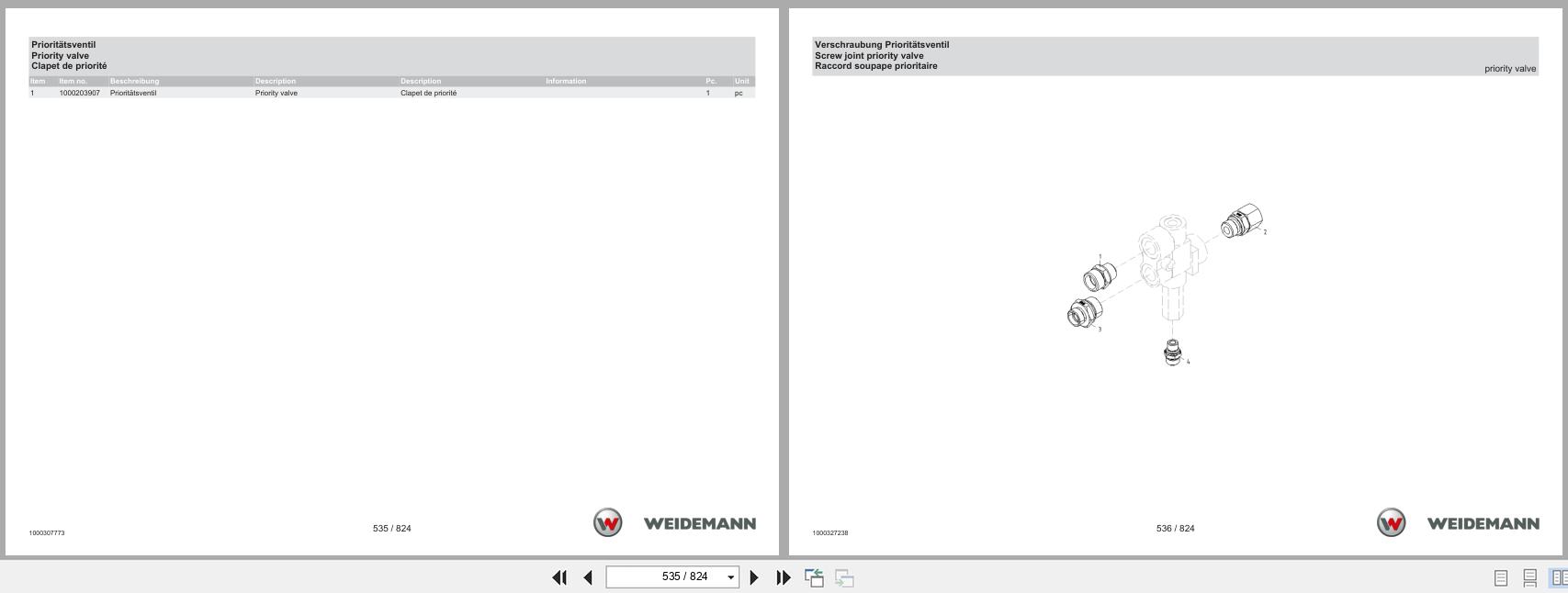 Weidemann Wheel Loader 4080 Spare Parts Catalog 1000308758 05.2025 DE EN FR (3)