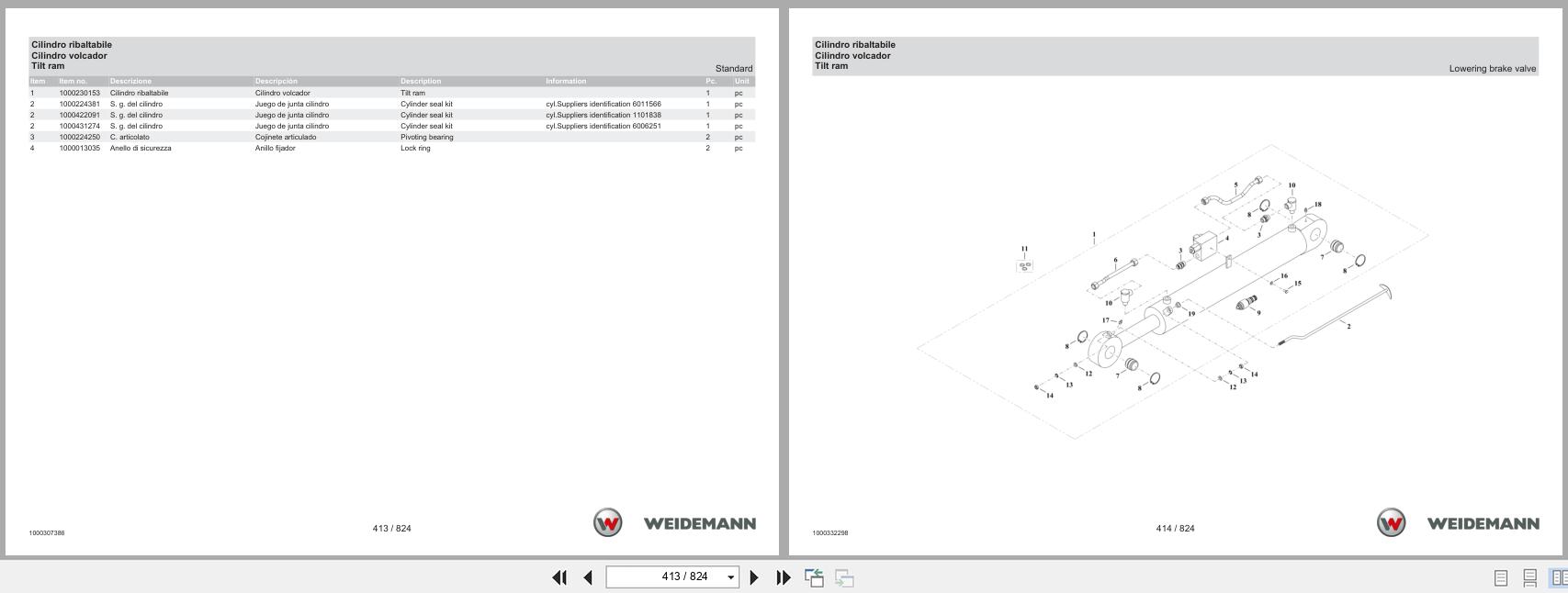 Weidemann Wheel Loader 4080 Spare Parts Catalog 1000326085 05.2025 IT ES EN (2)