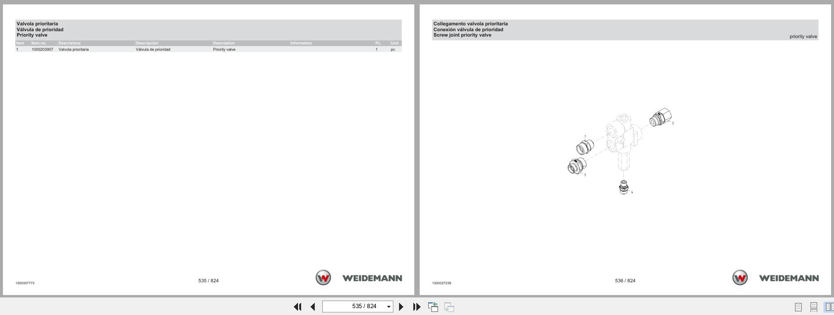 Weidemann Wheel Loader 4080 Spare Parts Catalog 1000326085 05.2025 IT ES EN (3)