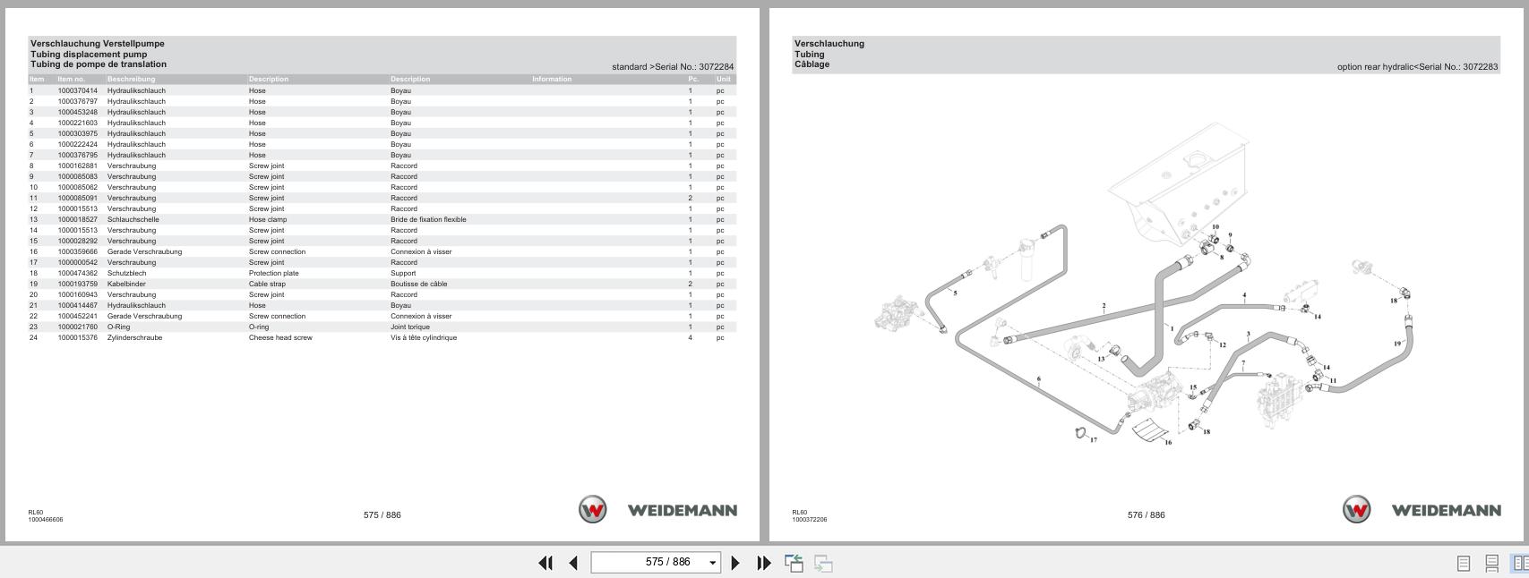 Weidemann Wheel Loader 4080 Stage V RL60 Spare Parts Catalog 07.2023 DE EN FR (3)