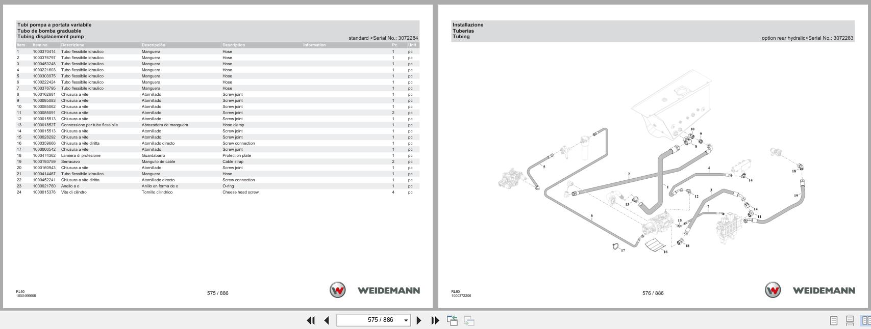 Weidemann Wheel Loader 4080 Stage V RL60 Spare Parts Catalog 07.2023 IT ES EN (3)