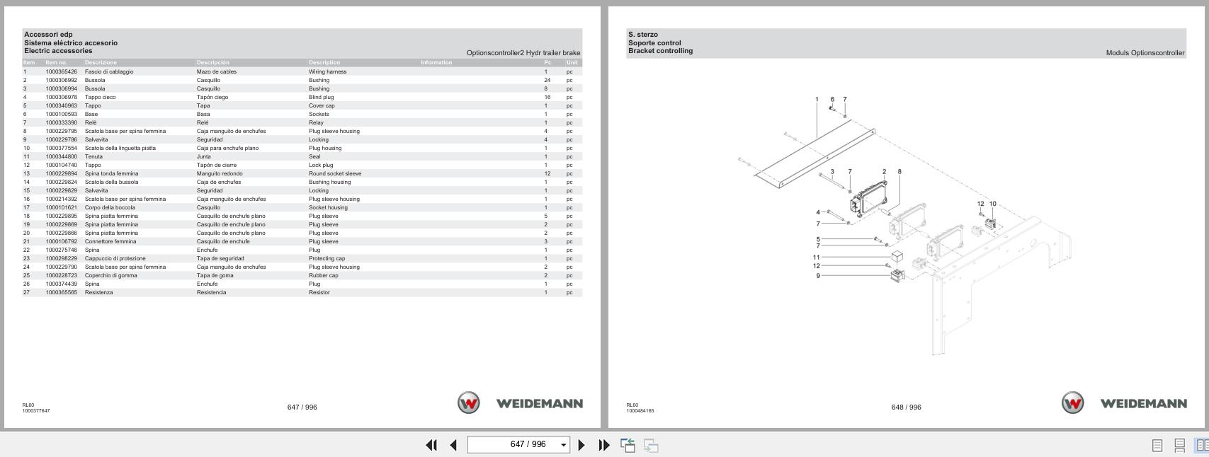 Weidemann Wheel Loader 4080 Stage V RL60 Spare Parts Catalog 07.2025 IT ES EN (3)