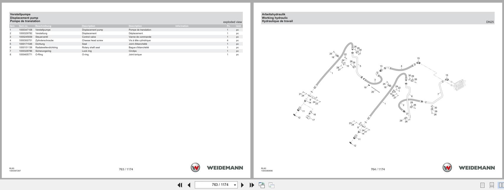 Weidemann Wheel Loader 4080 T4F RL60 Spare Parts Catalog 03.2023 DE EN FR (3)