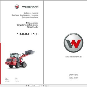 Weidemann Wheel Loader 4080 T4F RL60 Spare Parts Catalog 03.2023 IT ES EN (1)