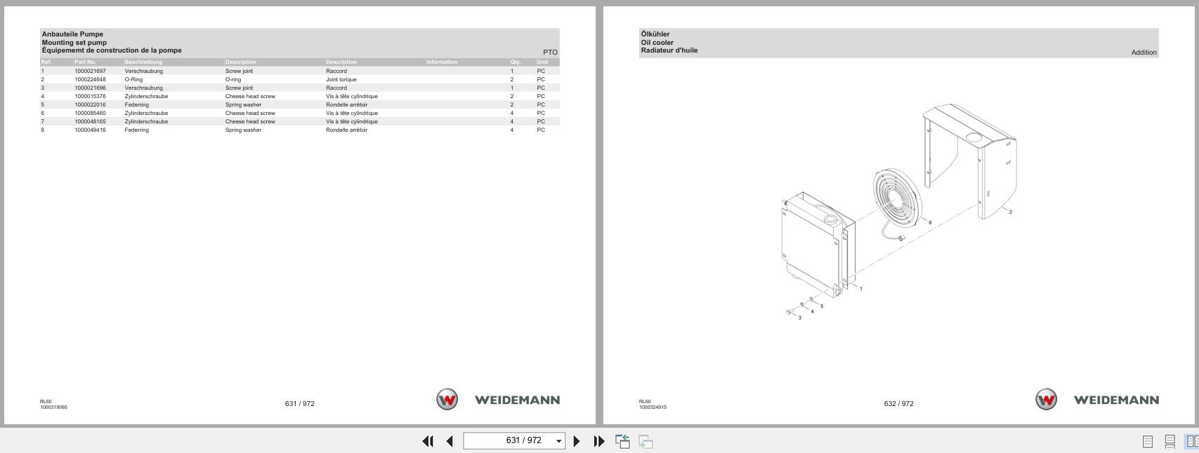 Weidemann Wheel Loader 4080 T4F RL60 Spare Parts List 1000360101 04.2019 DE FR EN (3)