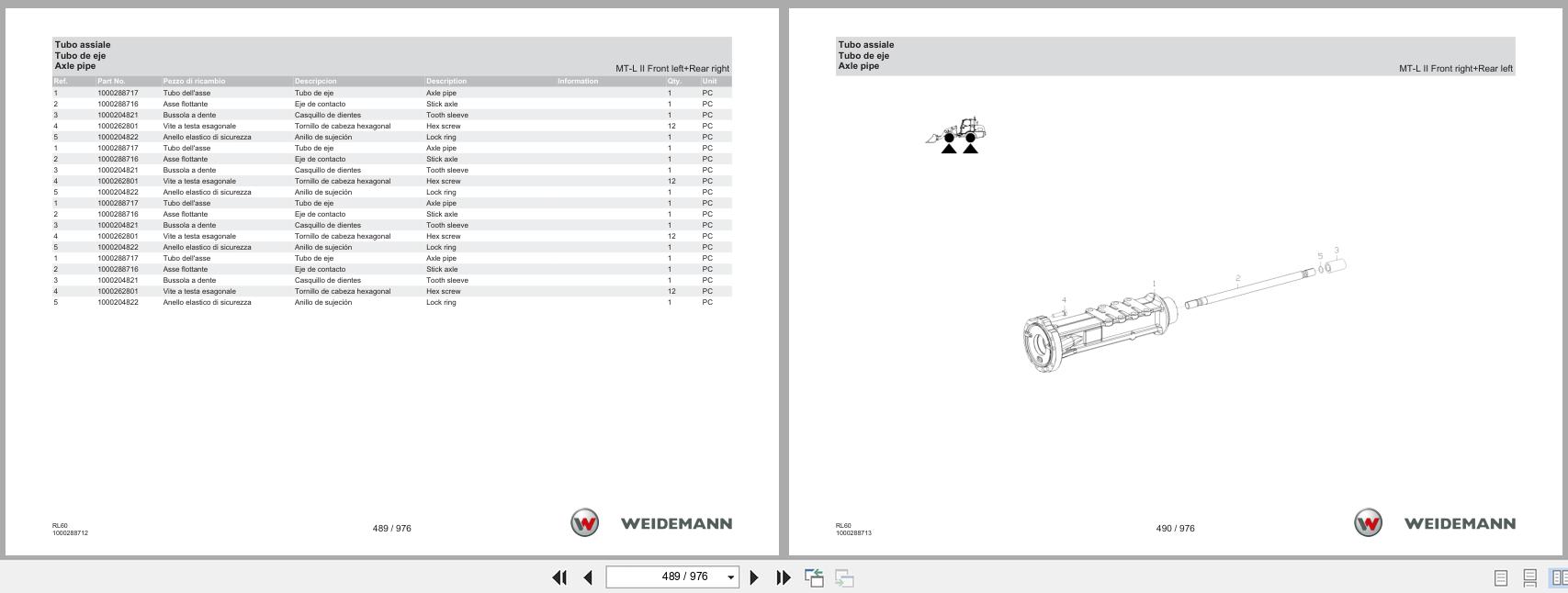 Weidemann Wheel Loader 4080 T4F RL60 Spare Parts List 1000360102 04.2019 IT ES EN (2)