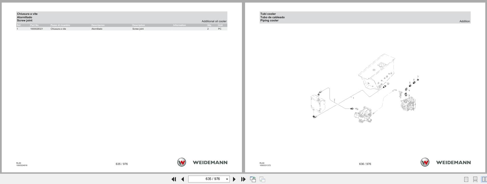 Weidemann Wheel Loader 4080 T4F RL60 Spare Parts List 1000360102 04.2019 IT ES EN (3)
