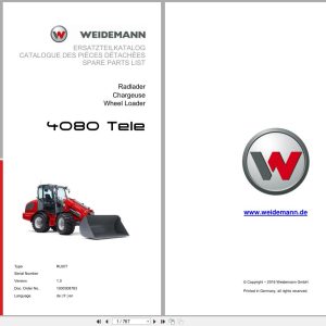 Weidemann Wheel Loader 4080 TELE RL60T Spare Parts List 1000308783 2016 DE FR EN (1)