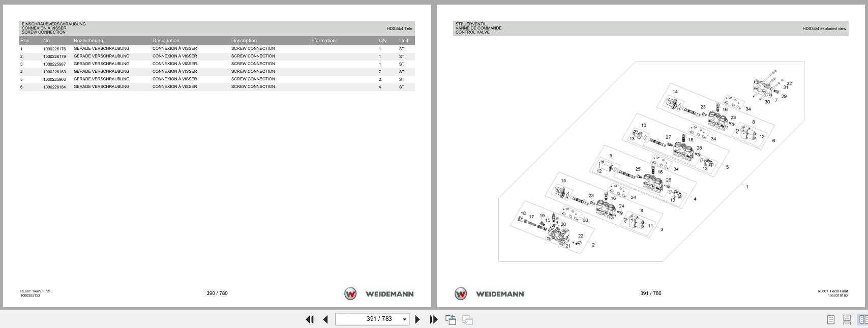 Weidemann Wheel Loader 4080 Tele RL60T Tier IV Final Spare Parts List 1000360104 2016 DE FR EN (2)