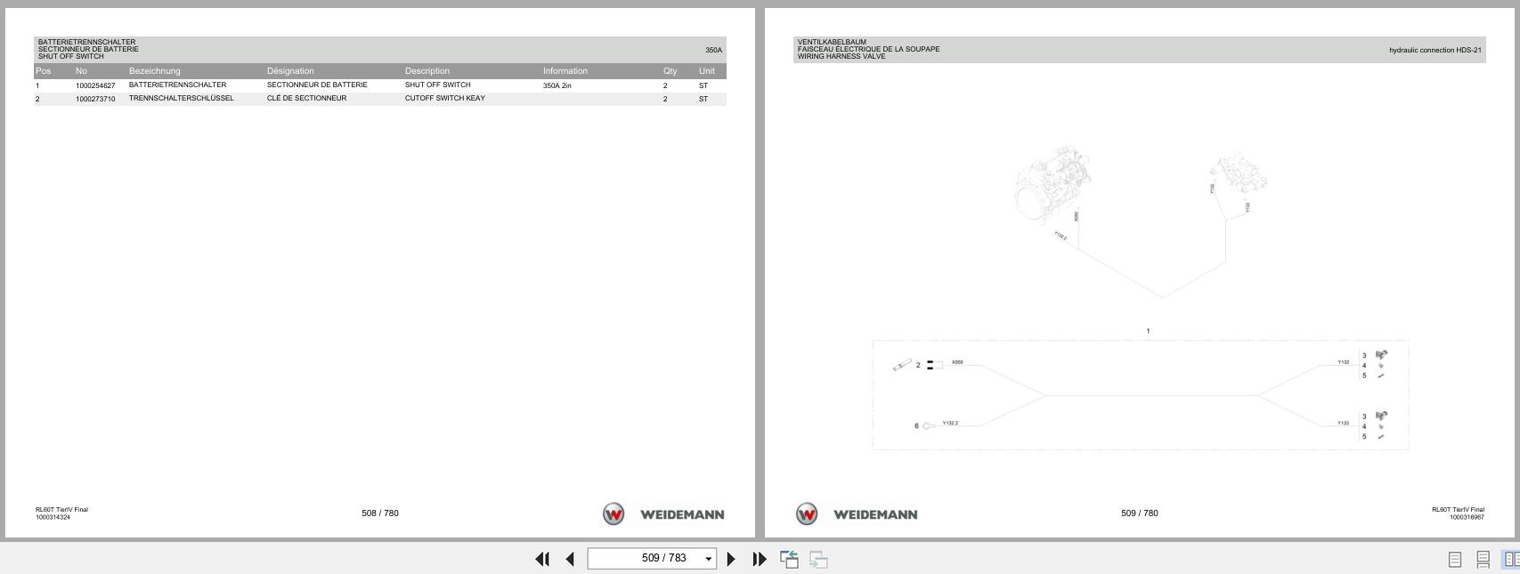 Weidemann Wheel Loader 4080 Tele RL60T Tier IV Final Spare Parts List 1000360104 2016 DE FR EN (3)