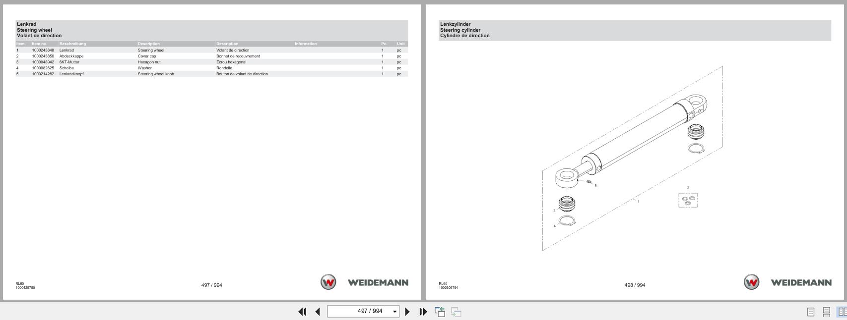 Weidemann Wheel Loader 4080LP RL60 Spare Parts Catalog 08.2022 DE EN FR (2)