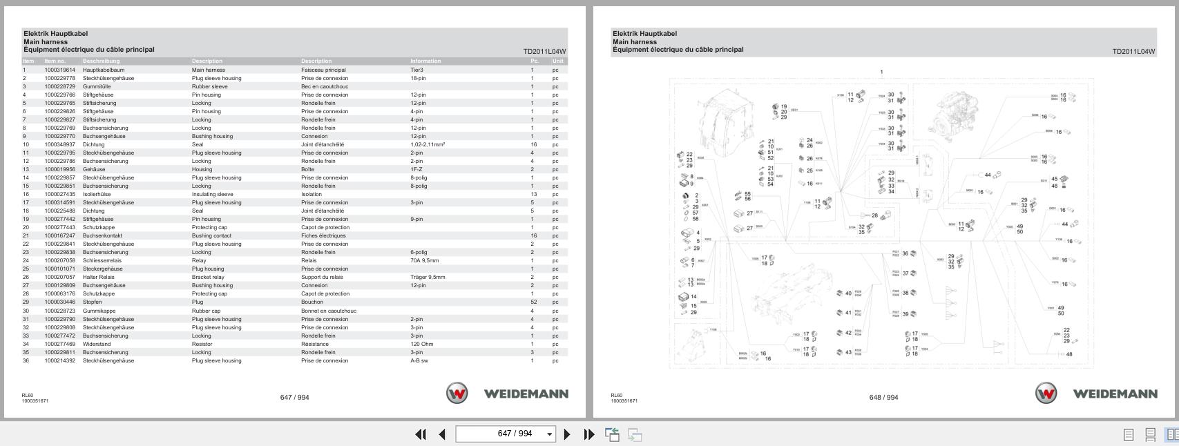 Weidemann Wheel Loader 4080LP RL60 Spare Parts Catalog 08.2022 DE EN FR (3)