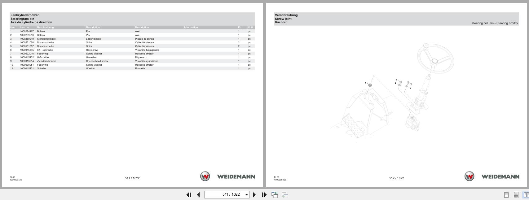 Weidemann Wheel Loader 4080LP RL60 Spare Parts Catalog 1000335534 07.2025 DE EN FR (2)