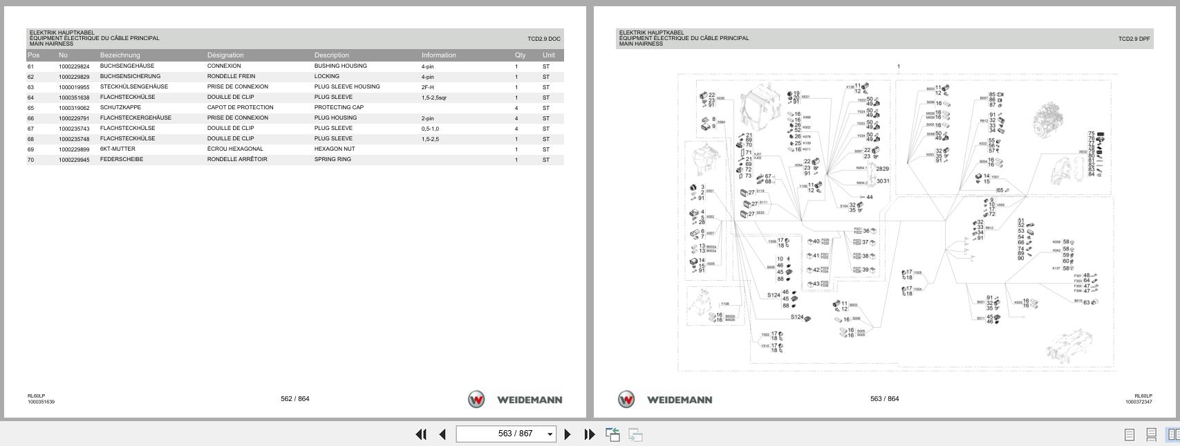 Weidemann Wheel Loader 4080LP RL60LP Spare Parts List 1000335534 2016 DE FR EN (3)