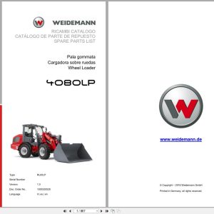 Weidemann Wheel Loader 4080LP RL60LP Spare Parts List 1000335535 2016 IT ES EN (1)