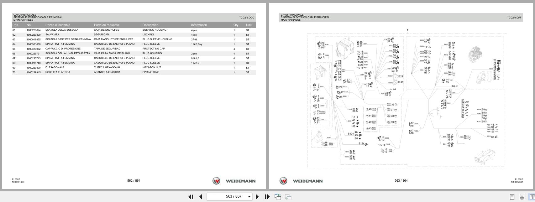 Weidemann Wheel Loader 4080LP RL60LP Spare Parts List 1000335535 2016 IT ES EN (3)