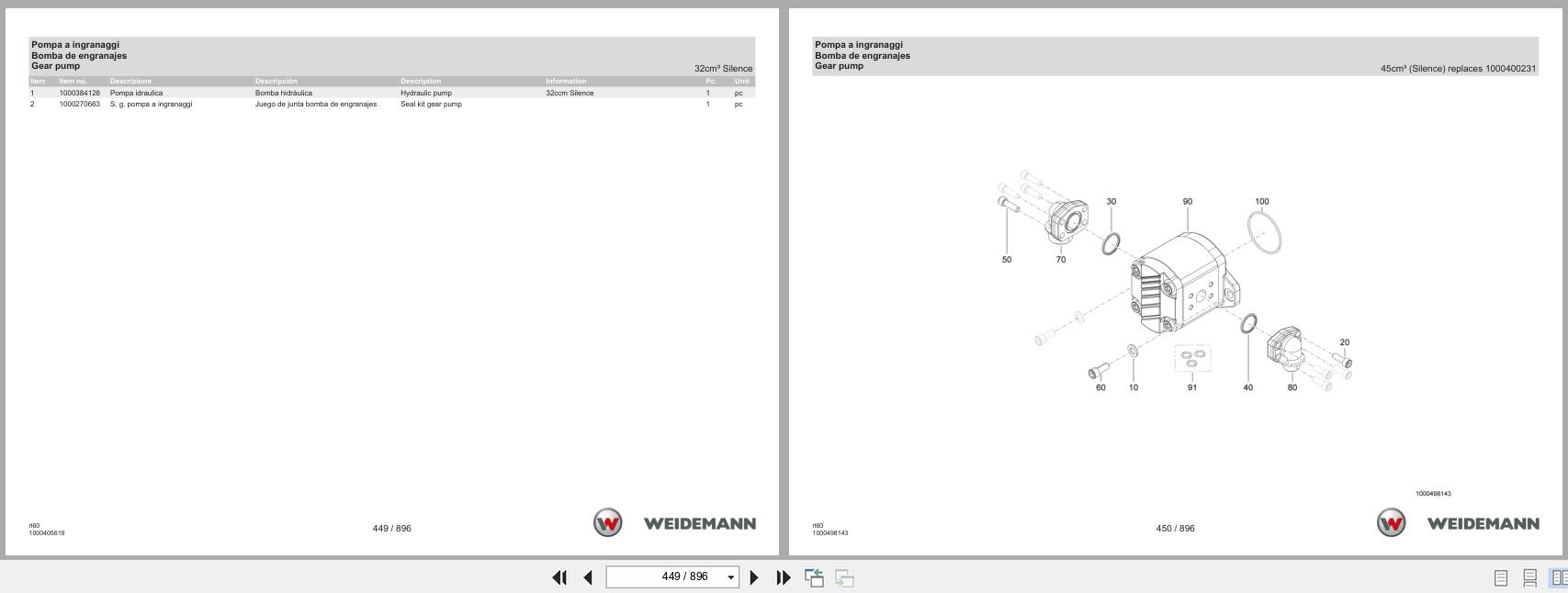 Weidemann Wheel Loader 4080LP Stage V RL60 Spare Parts Catalog 01.2023 IT ES EN (2)