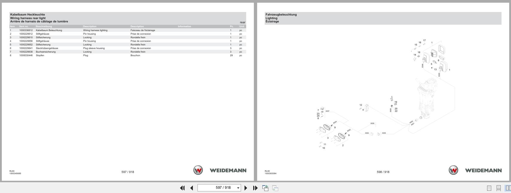 Weidemann Wheel Loader 4080LP Stage V RL60 Spare Parts Catalog 07.2025 DE EN FR (3)