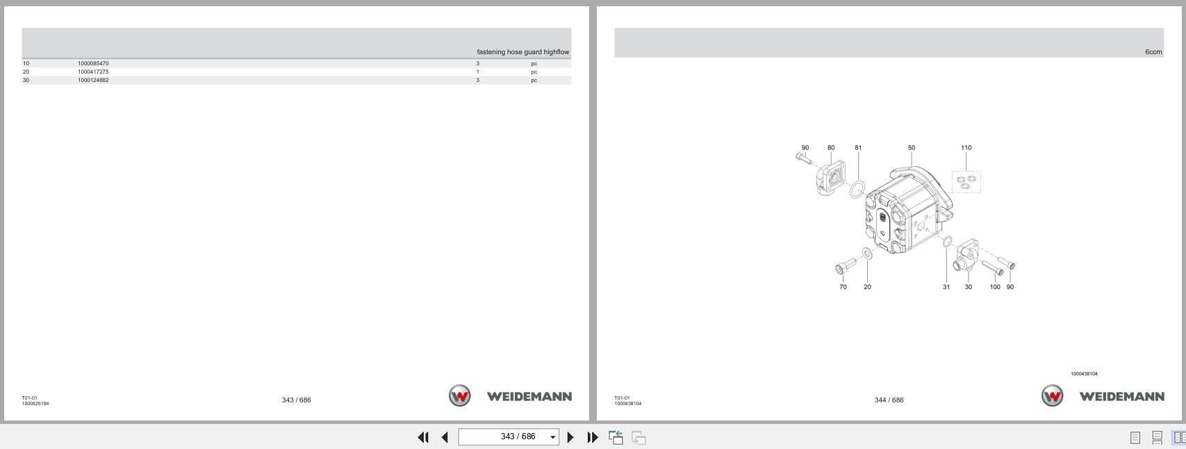 Weidemann Wheel Loader 412 CA T01 01 Spare Parts Catalog 10.2024 (2)