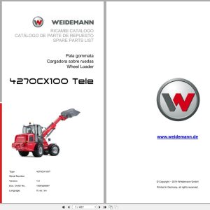 Weidemann Wheel Loader 4270CX100 TELE 4270CX100T Spare Parts List 1000326087 2014 IT ES EN (1)