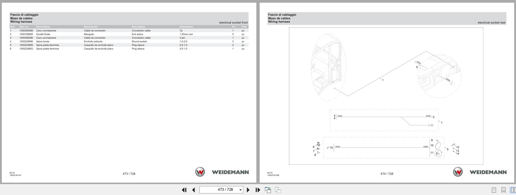 Weidemann Wheel Loader 5080 RL70 Spare Parts Catalog 05.2025 IT ES EN (3)