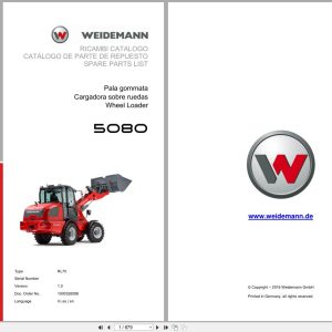 Weidemann Wheel Loader 5080 RL70 Spare Parts List 1000326088 2016 IT ES EN (1)