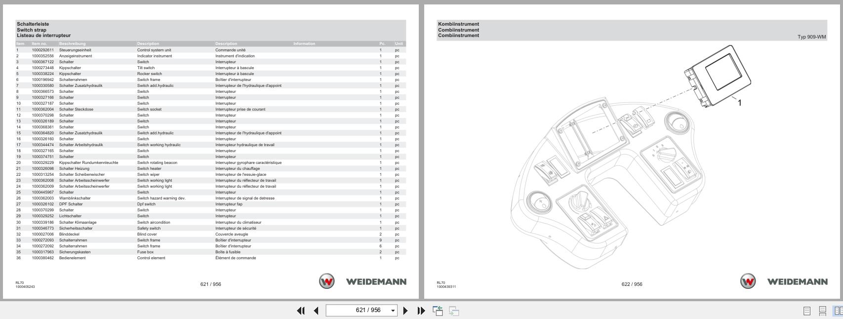 Weidemann Wheel Loader 5080 Stage V RL70 Spare Parts Catalog 07.2023 DE EN FR (3)