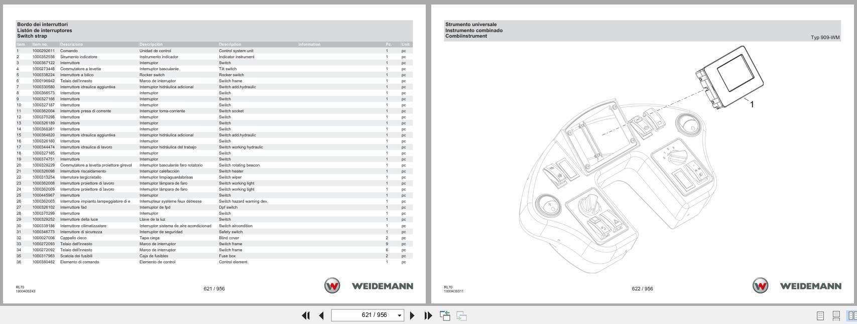 Weidemann Wheel Loader 5080 Stage V RL70 Spare Parts Catalog 07.2023 IT ES EN (3)
