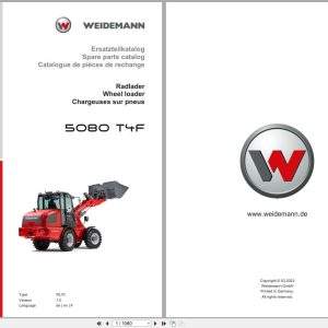 Weidemann Wheel Loader 5080 T4F RL70 Spare Parts Catalog 03.2023 DE EN FR (1)