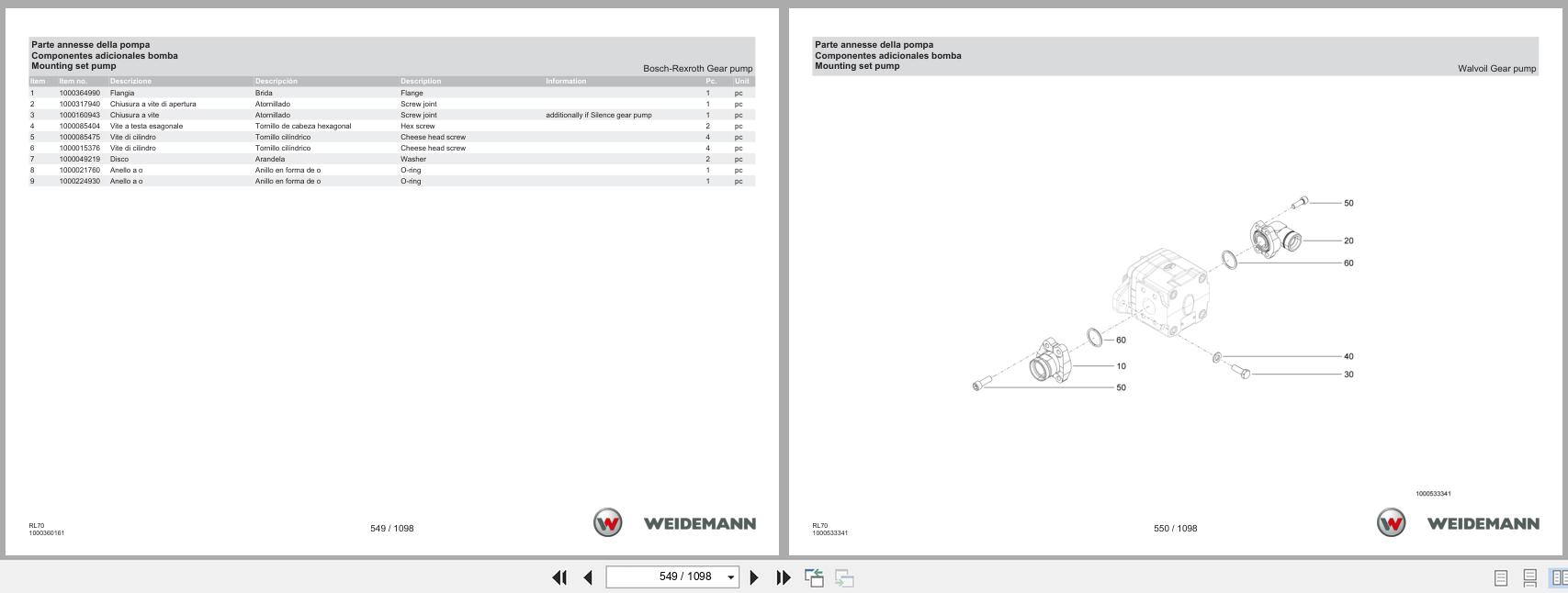 Weidemann Wheel Loader 5080 T4F RL70 Spare Parts Catalog 1000360107 06.2025 IT ES EN (2)