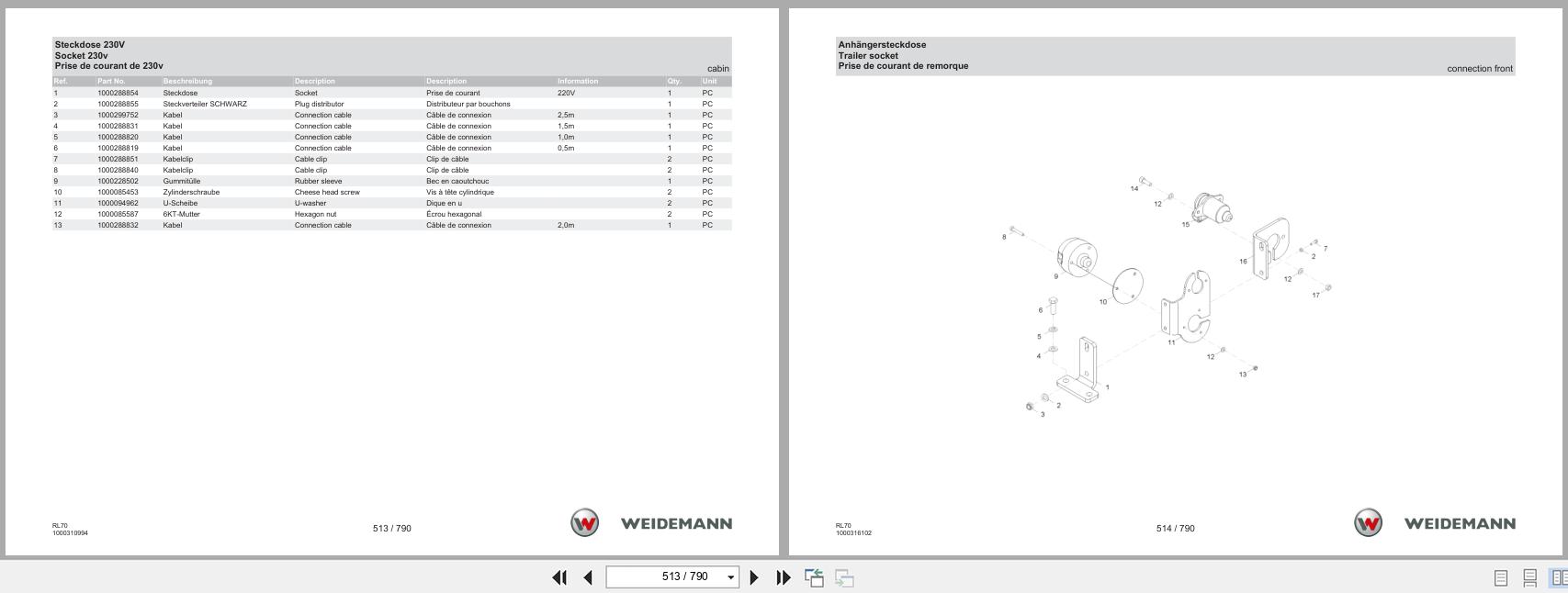 Weidemann Wheel Loader 5080 T4F RL70 Spare Parts List 1000360106 04.2019 DE FR EN (3)