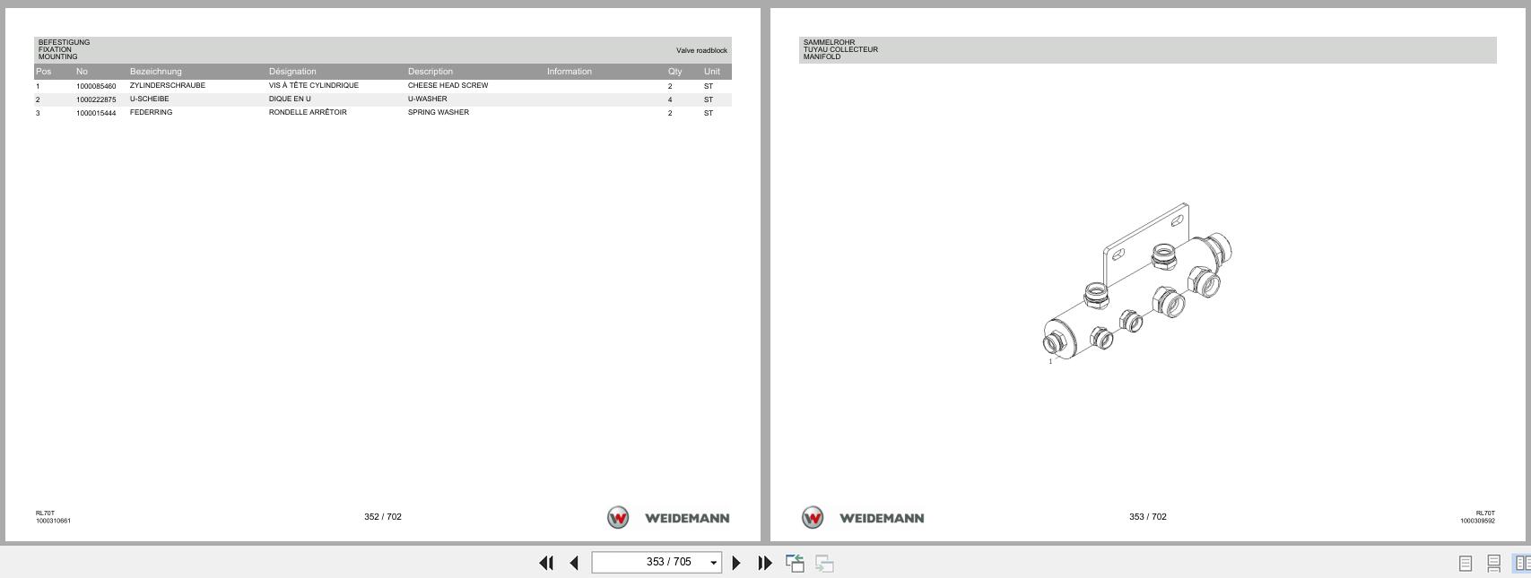 Weidemann Wheel Loader 5080 TELE RL70T Spare Parts List 1000308785 2016 DE FR EN (2)