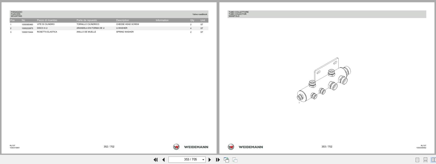 Weidemann Wheel Loader 5080 TELE RL70T Spare Parts List 1000326089 2016 IT ES EN (2)