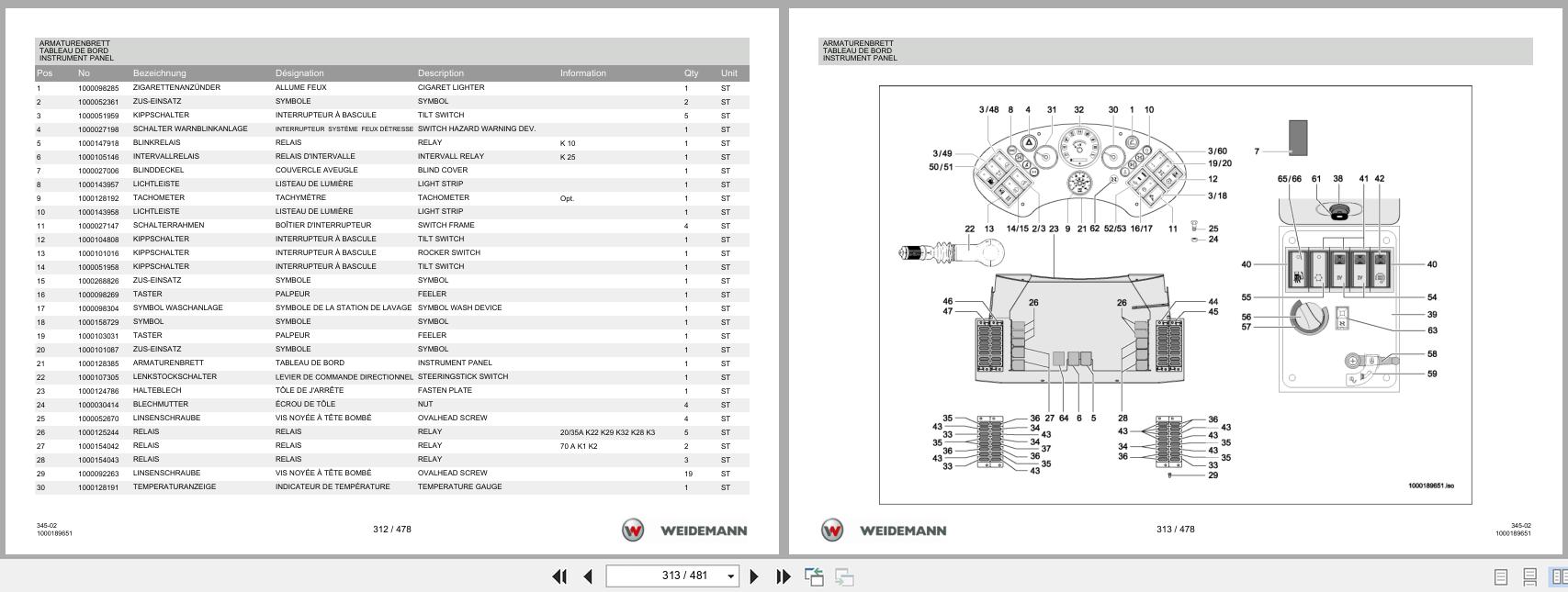 Weidemann Wheel Loader 8080 345 02 Spare Parts List 1000189291 2014 DE FR EN (3)