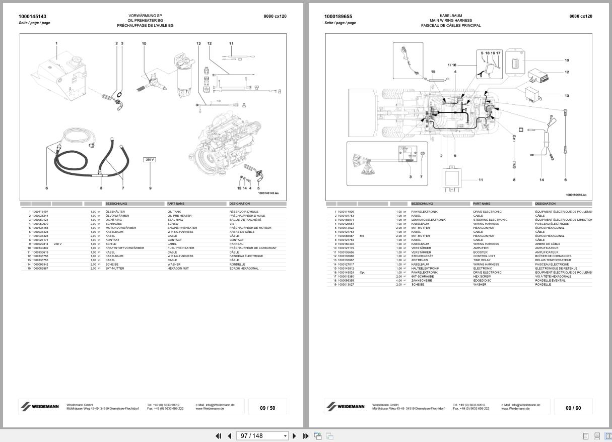 Weidemann Wheel Loader 8080 CX120 345 02 Spare Parts List 1000189291 2008 EN DE FR (3)