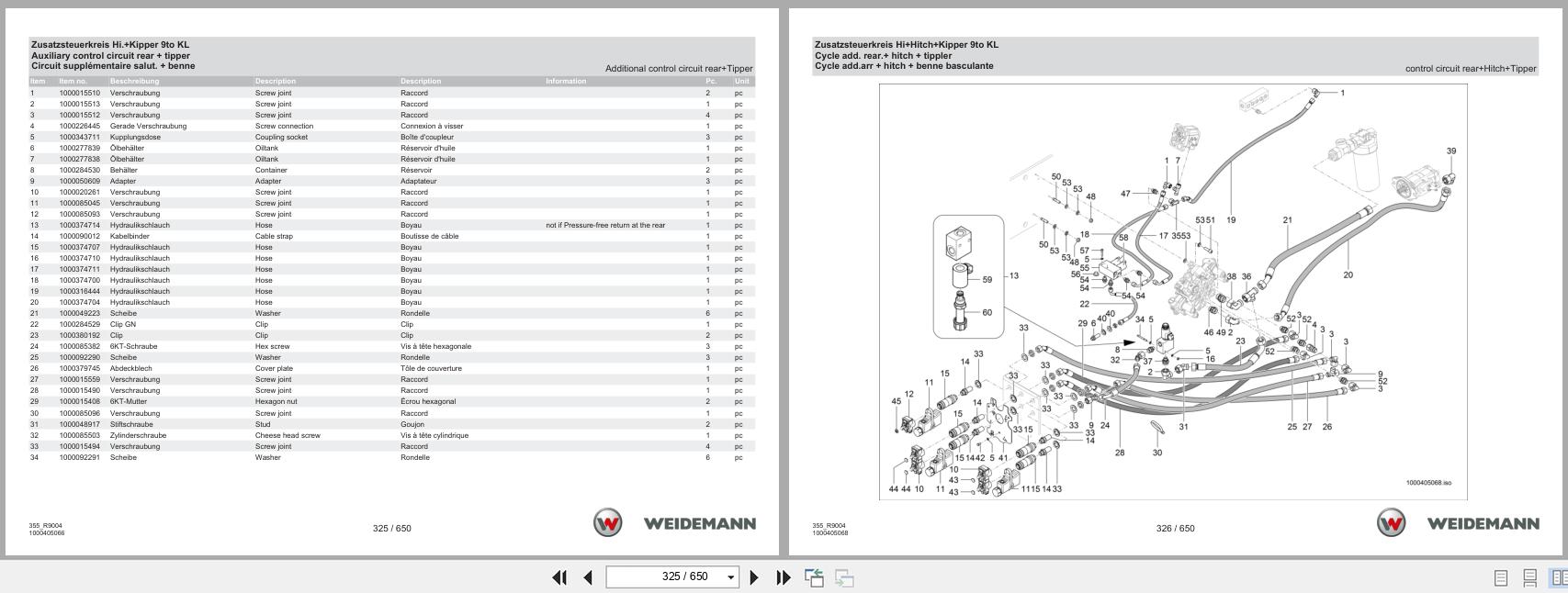 Weidemann Wheel Loader 9080L 355 R9004 Spare Parts Catalog 12.2020 DE EN FR (2)
