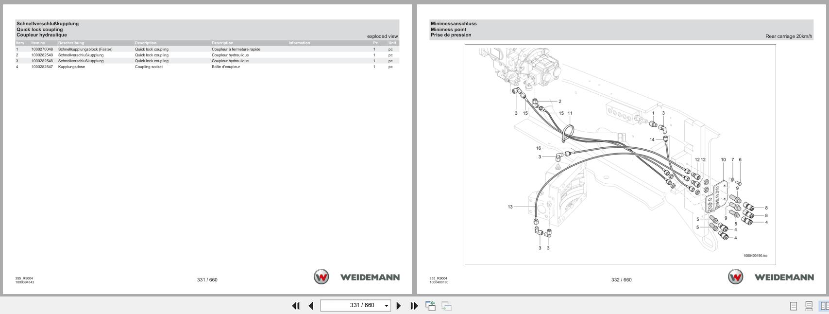 Weidemann Wheel Loader 9080L 355 R9004 Spare Parts Catalog 12.2021 DE EN FR (2)