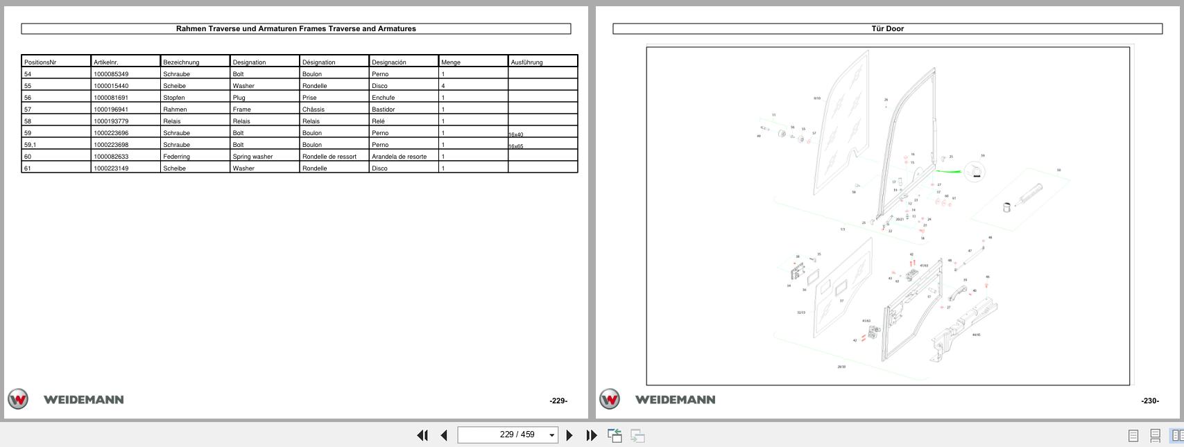 Weidemann Wheel Loader Cabins Matec 20 4204 Spare Parts List DE EN FR ES (2)