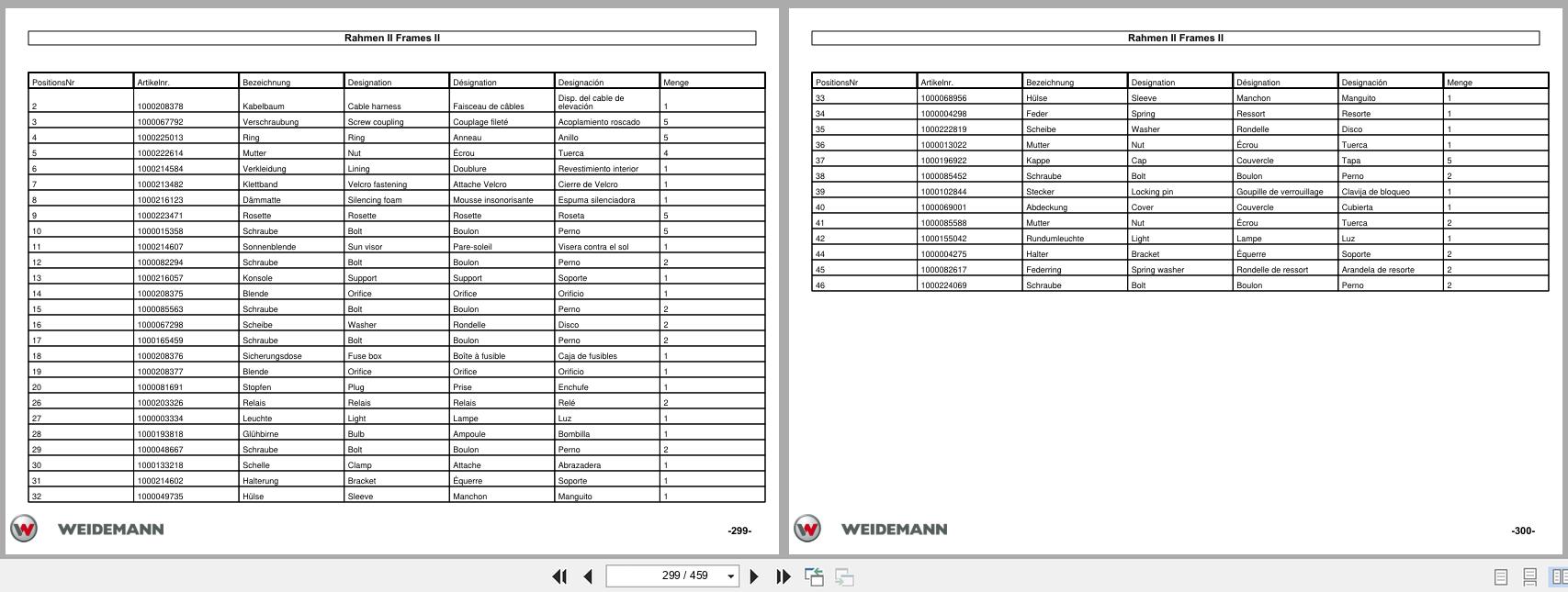 Weidemann Wheel Loader Cabins Matec 20 4204 Spare Parts List DE EN FR ES (3)