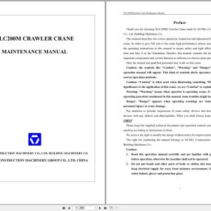 XCMG Crawler Crane XLC200M Maintenance Manual 2023 EN (1)