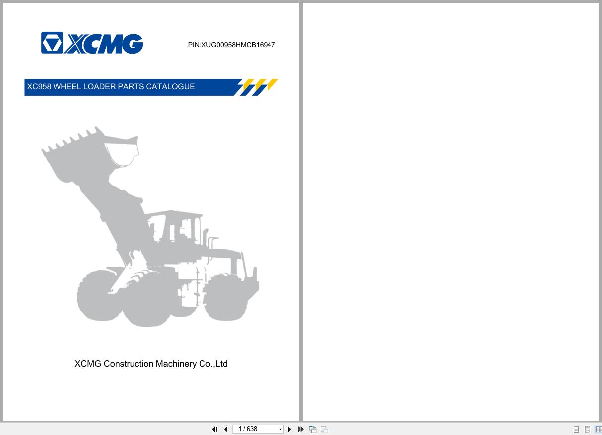 XCMG Excavator XC958 Parts Manual EN (1)